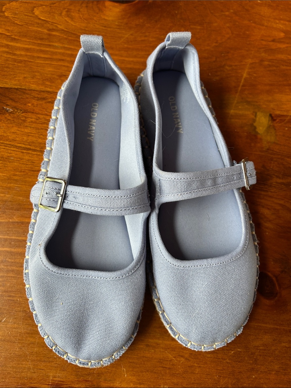 Old Navy Light Blue Canvas Mary Jane Shoes NWOT
